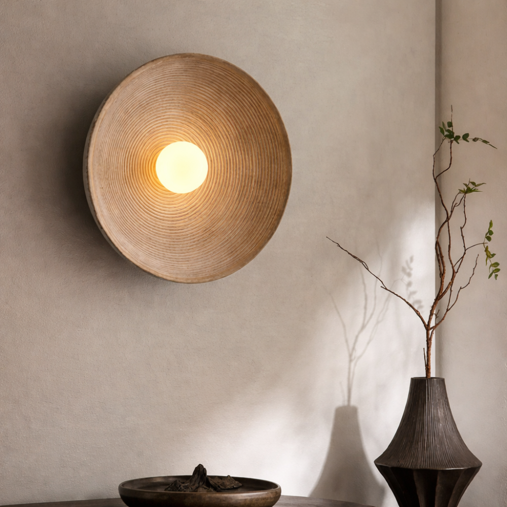 Applique Murale Ronde Style Japonais