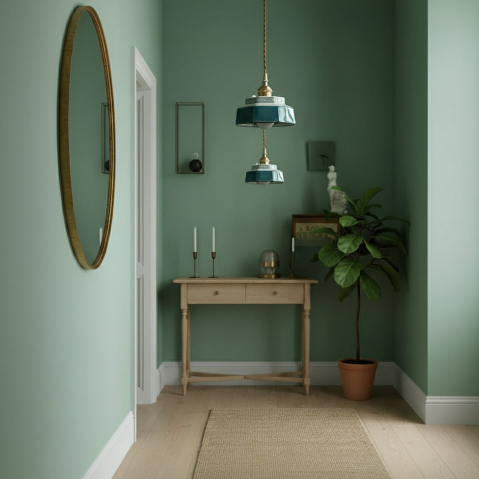 Suspension Vintage Céramique et Cuivre