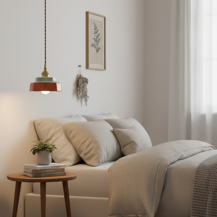 Suspension Vintage Céramique et Cuivre