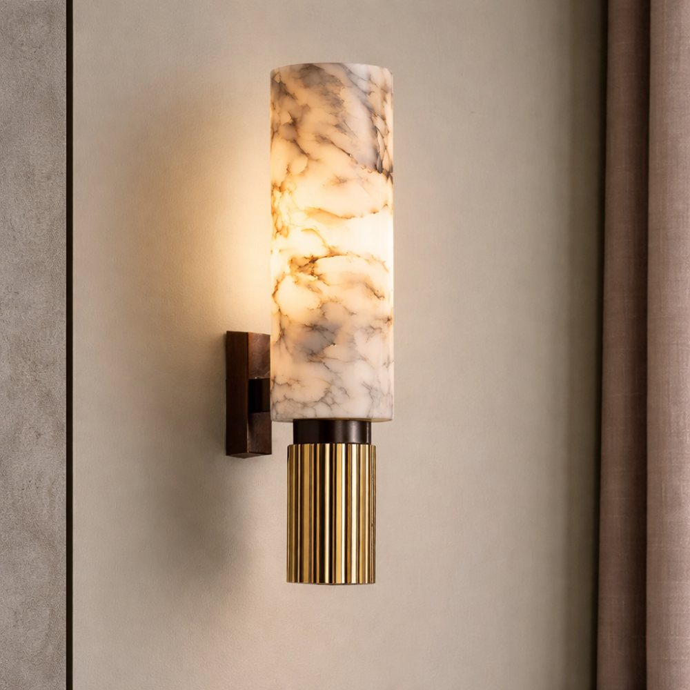 Applique Murale Marbre et Cuivre