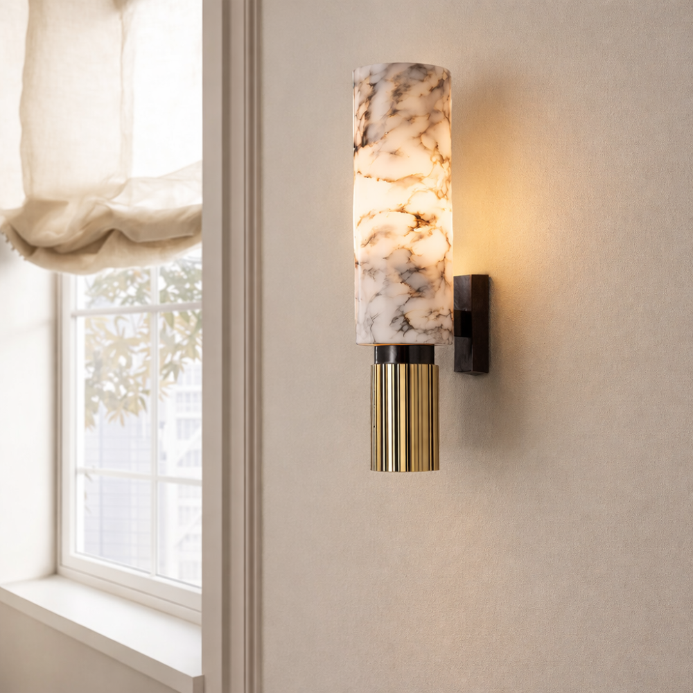 Applique Murale Marbre et Cuivre