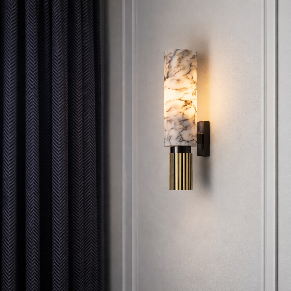 Applique Murale Marbre et Cuivre