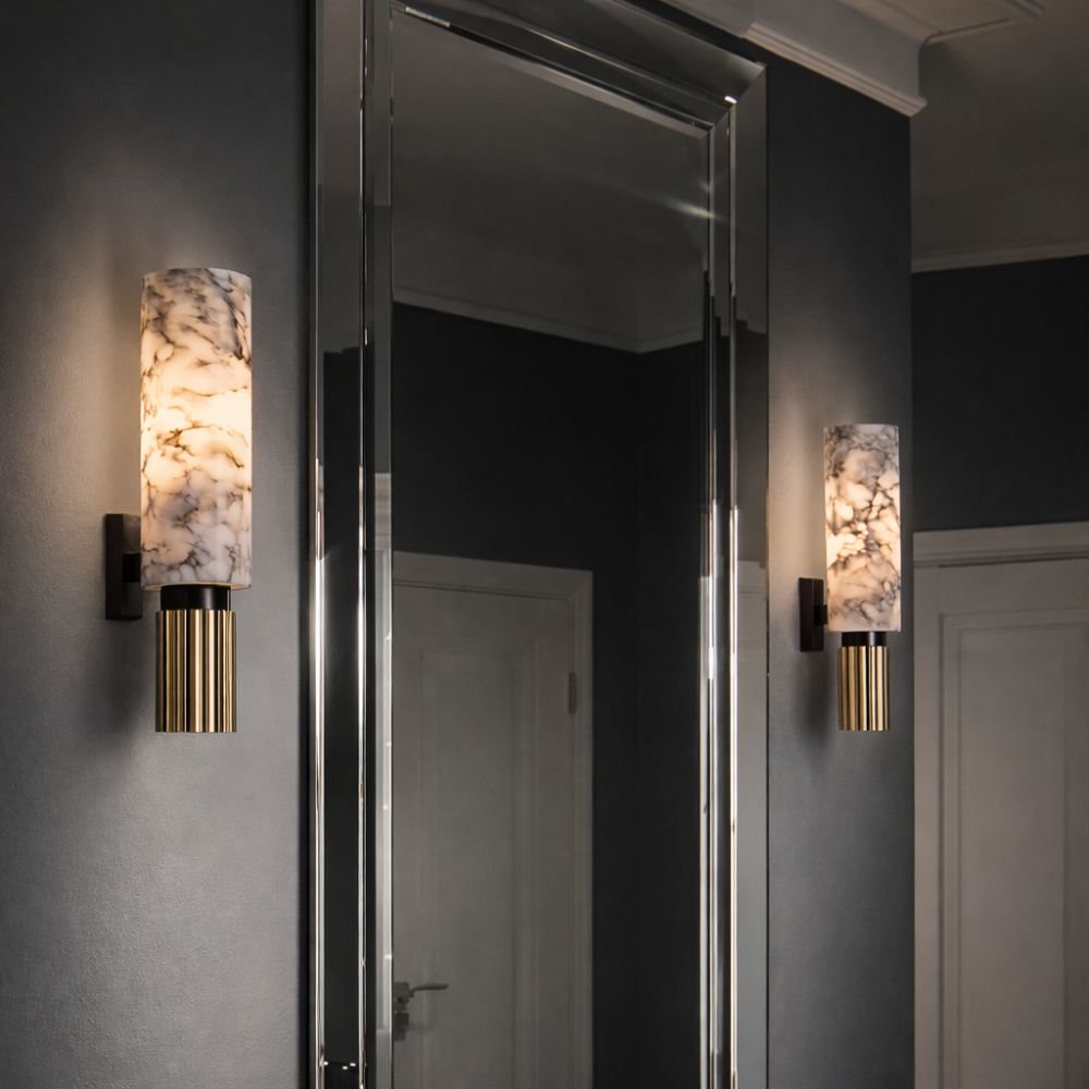 Applique Murale Marbre et Cuivre