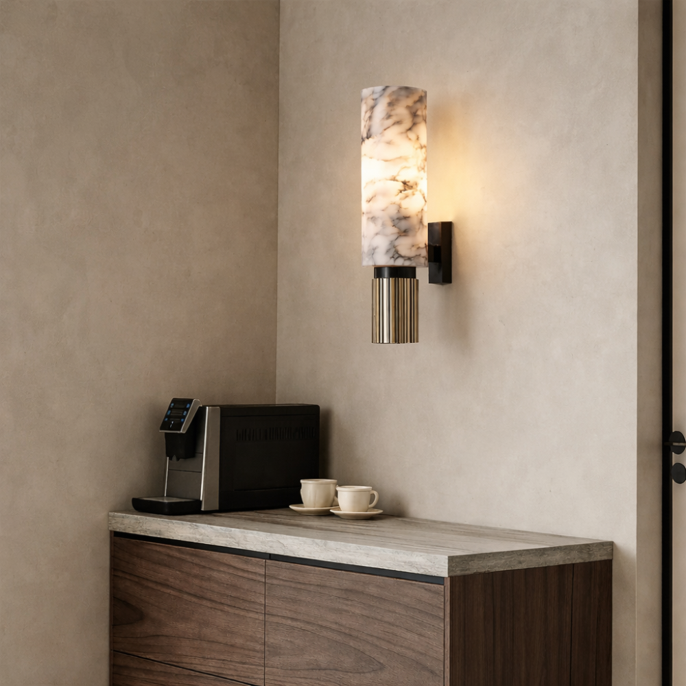 Applique Murale Marbre et Cuivre