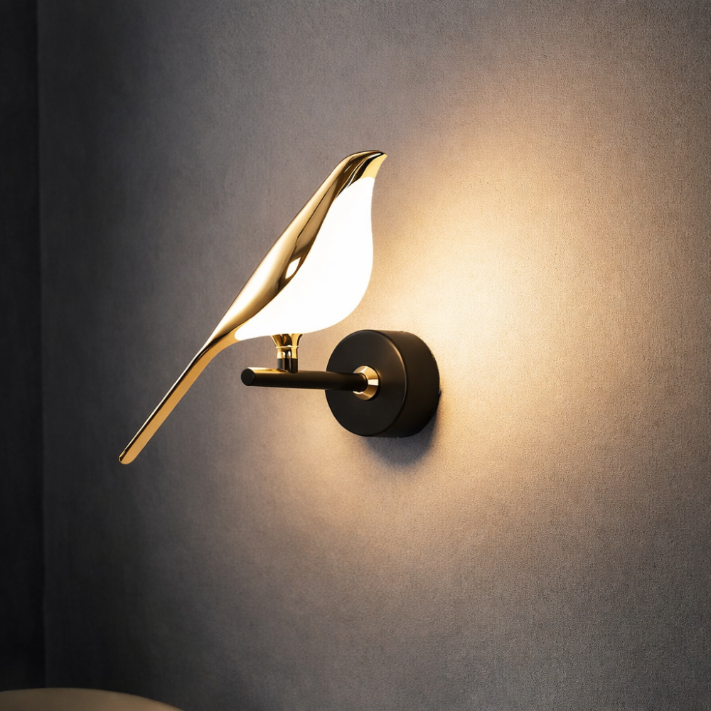 Applique Murale LED Oiseau Doré
