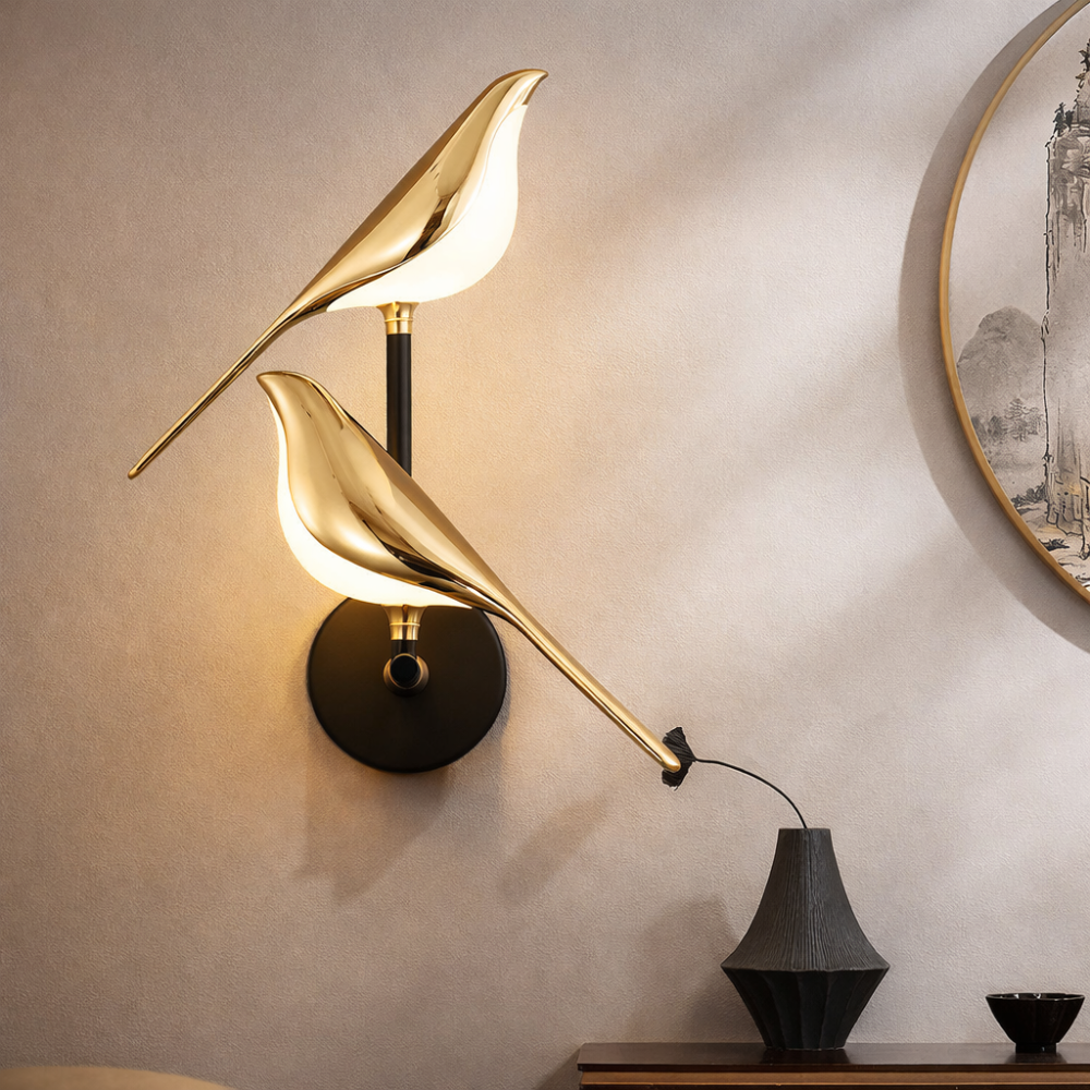Applique Murale LED Oiseau Doré