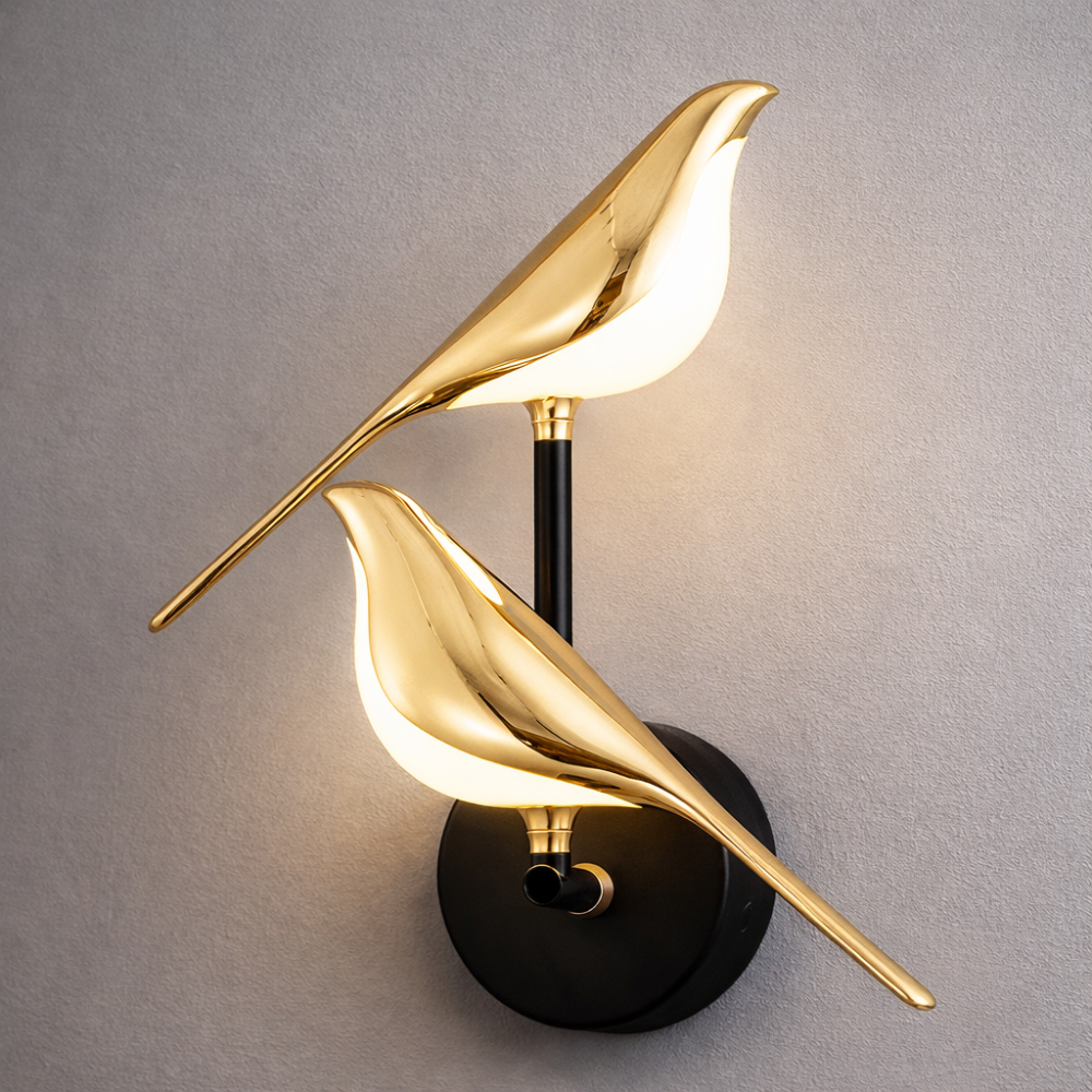 Applique Murale LED Oiseau Doré