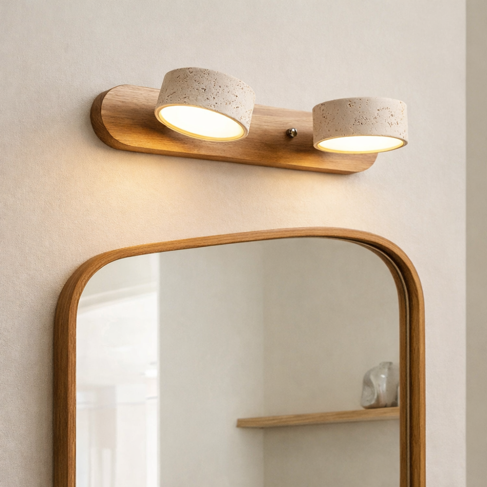 Applique Murale Travertin et Bois