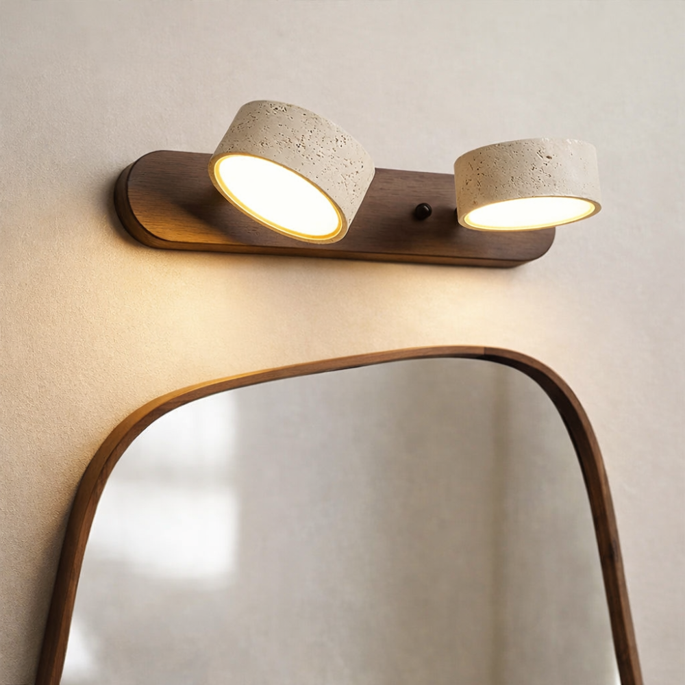 Applique Murale Travertin et Bois