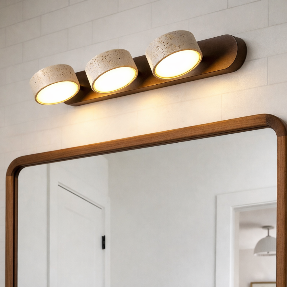 Applique Murale Travertin et Bois