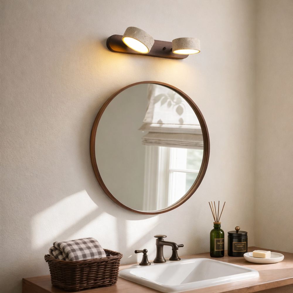 Applique Murale Travertin et Bois