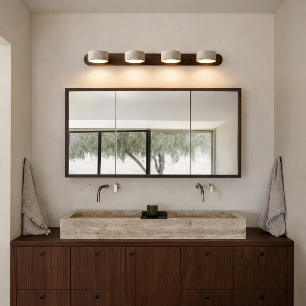 Applique Murale Travertin et Bois