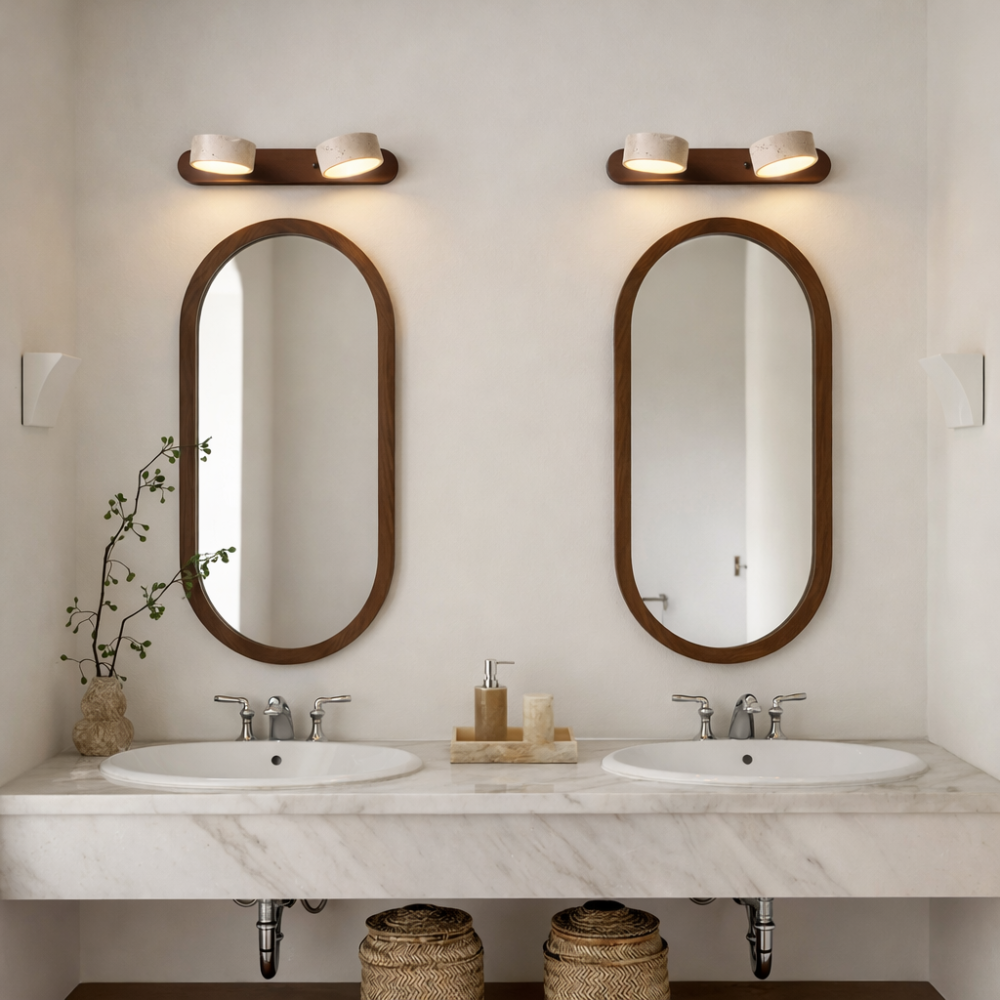 Applique Murale Travertin et Bois