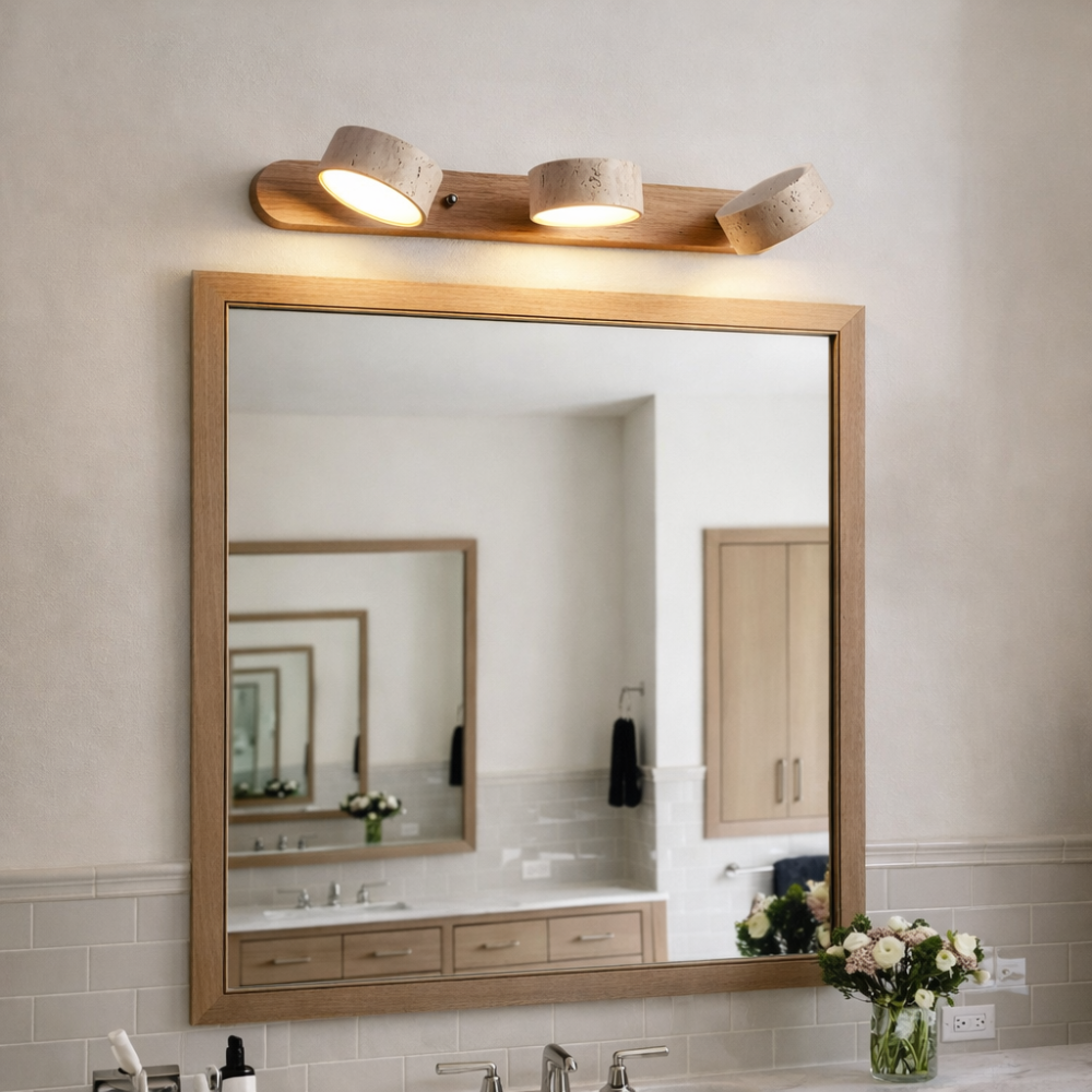 Applique Murale Travertin et Bois