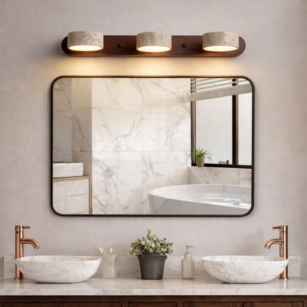 Applique Murale Travertin et Bois