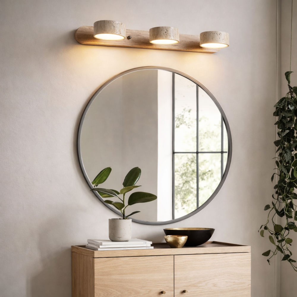 Applique Murale Travertin et Bois