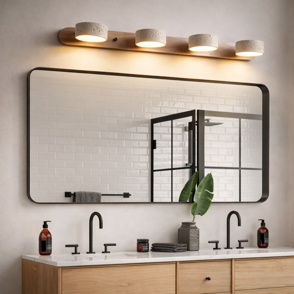 Applique Murale Travertin et Bois