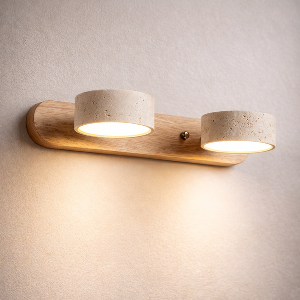 Applique Murale Travertin et Bois