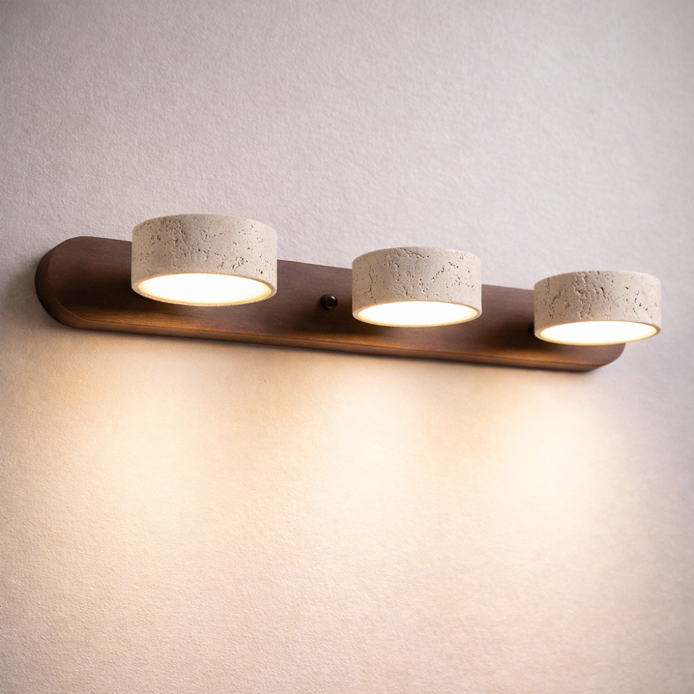 Applique Murale Travertin et Bois