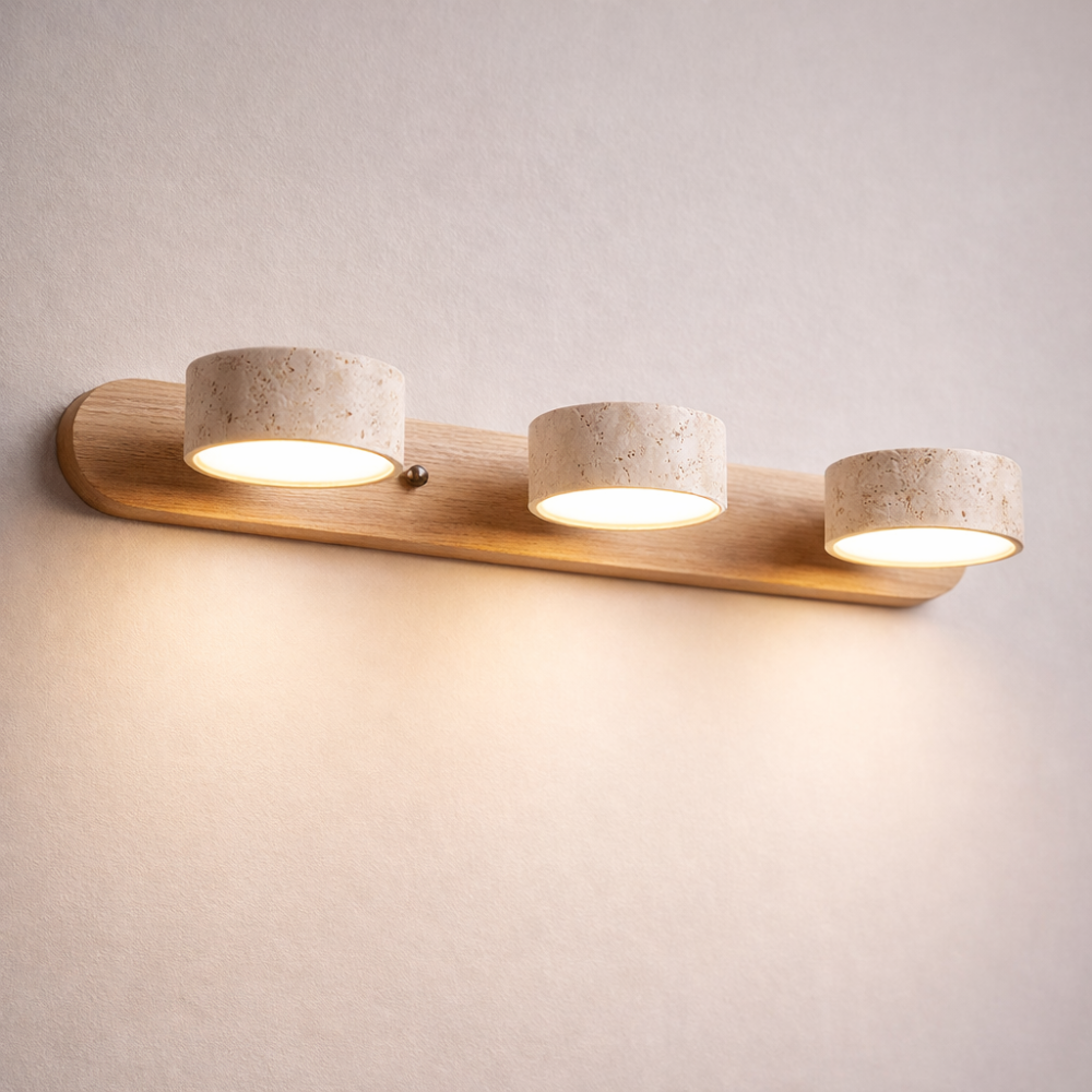 Applique Murale Travertin et Bois