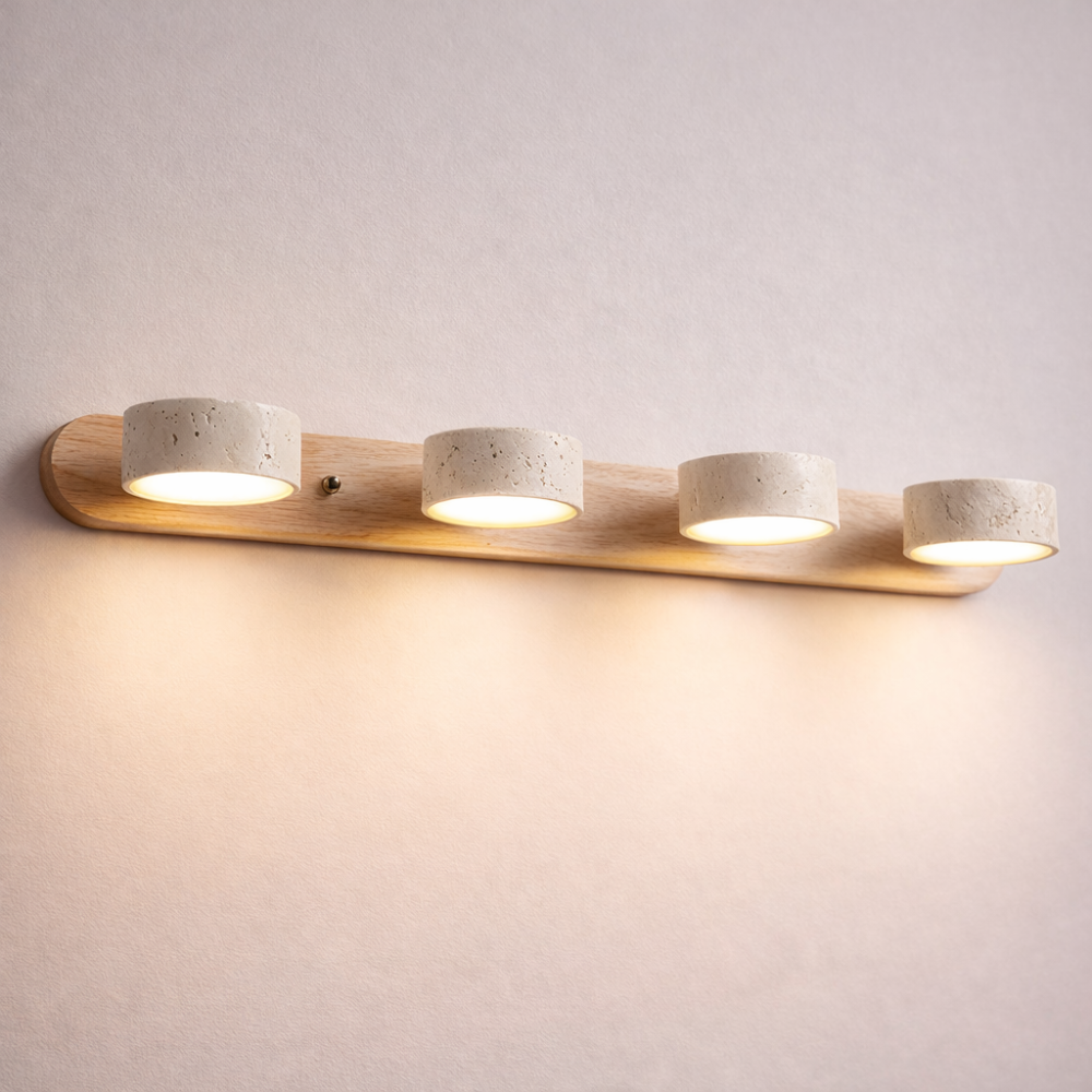 Applique Murale Travertin et Bois