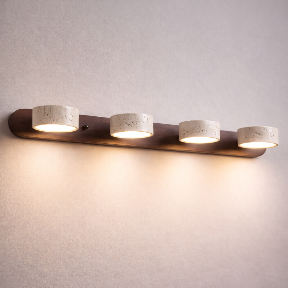 Applique Murale Travertin et Bois