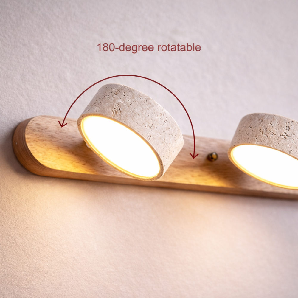 Applique Murale Travertin et Bois